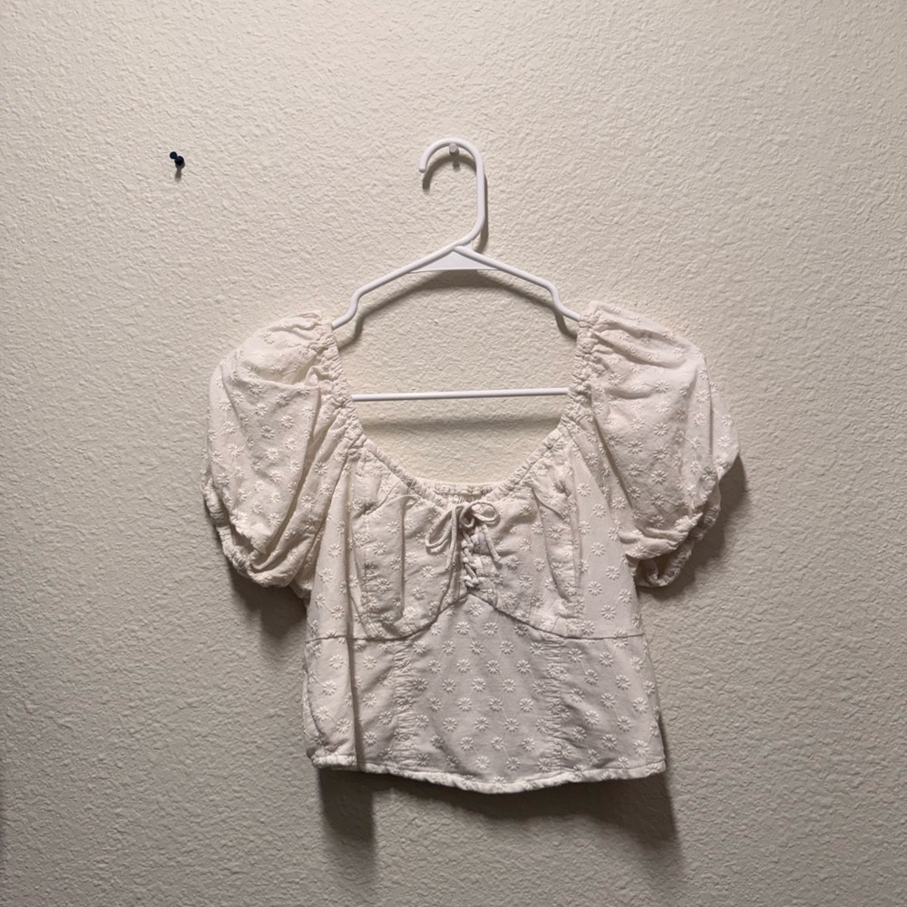 Hollister Cream Puff Sleeve Blouse